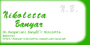 nikoletta banyar business card